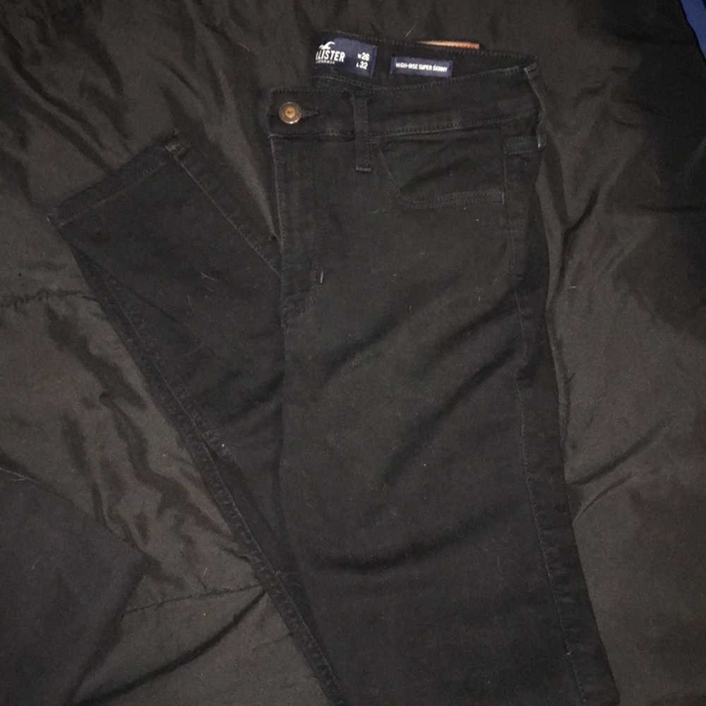 hollister high rise super skinny black jeans